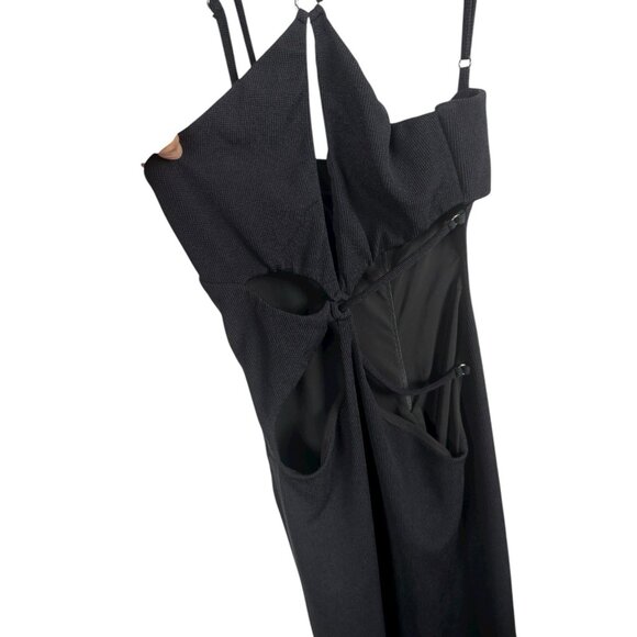 PatBO Asterisk Maxi Dress Black Sexy Cut Out Detail Resort 4 Stretch Knit NY Eve - Picture 8 of 10